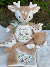 3 piece Custom Baby Gift Set – Embroidered Fawn Deer