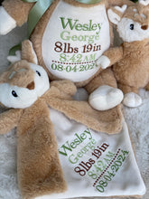 3 piece Custom Baby Gift Set – Embroidered Fawn Deer
