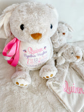 3 piece Custom Baby Gift Set – Embroidered Cream Bunny