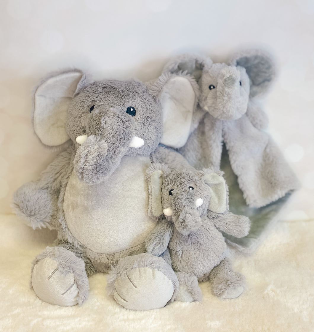 3 piece Custom Baby Gift Set – Embroidered Elephant
