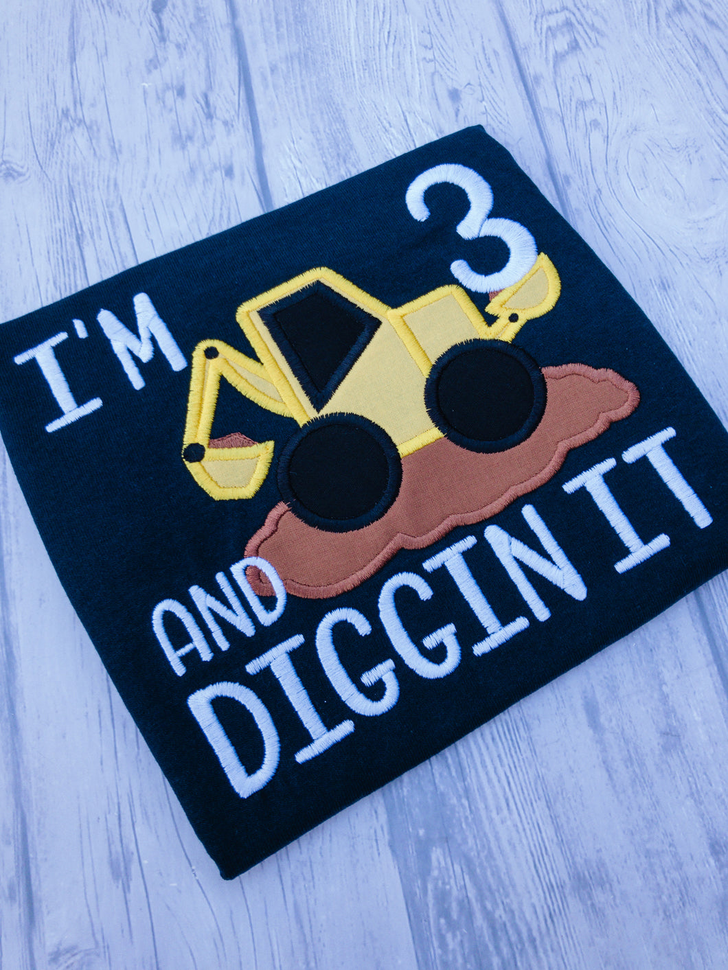 Construction Themed Birthday Shirt - I'm # and digging it
