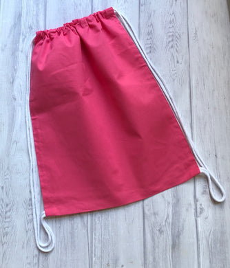 Cotton Drawstring Backpack - Pink