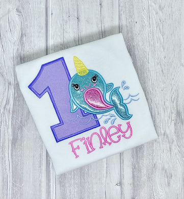 Animal Birthday Shirt - Narwhal