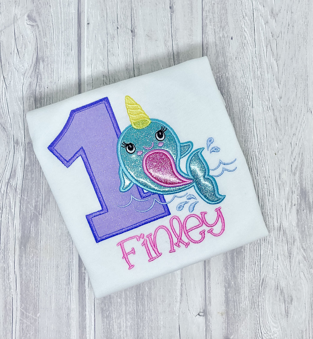 Animal Birthday Shirt - Narwhal