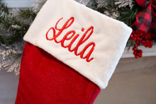 Christmas Stocking - Red Plush/White Fur Cuff