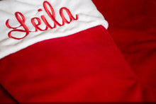 Christmas Stocking - Red Plush/White Fur Cuff