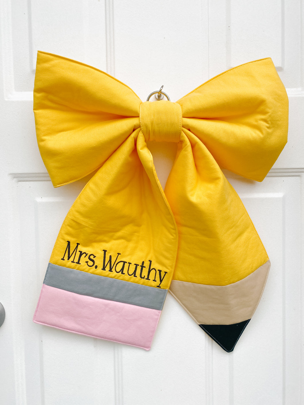 Wreath Bow - Pencil - Personalized