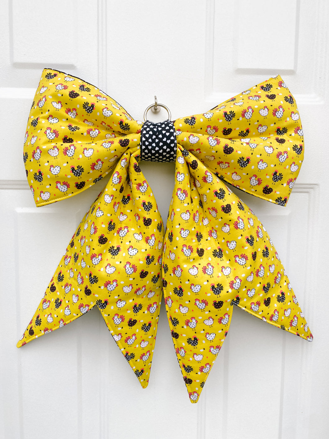 Wreath Bow - Chickens and Hearts
