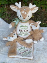 3 piece Custom Baby Gift Set – Embroidered Fawn Deer