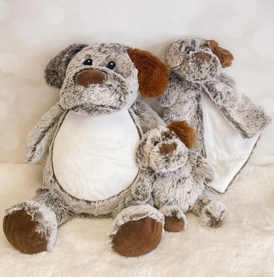 3 piece Custom Baby Gift Set – Embroidered Puppy Dog