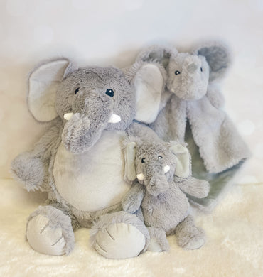 3 piece Custom Baby Gift Set – Embroidered Elephant