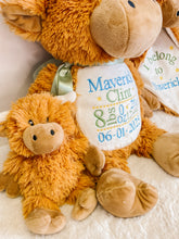 3 piece Custom Baby Gift Set – Embroidered Highland Cow