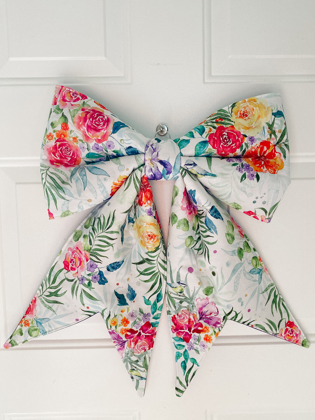 Wreath Bow - Floral/Purple