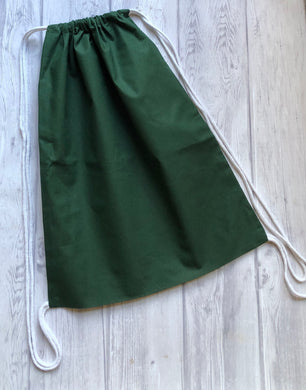 Cotton Drawstring Backpack - Forest Green
