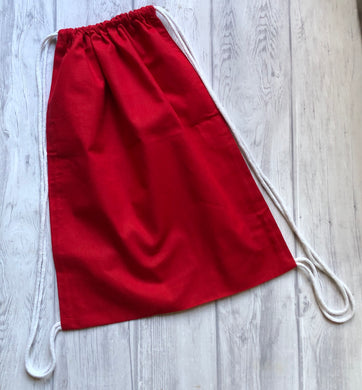 Cotton Drawstring Backpack - Red