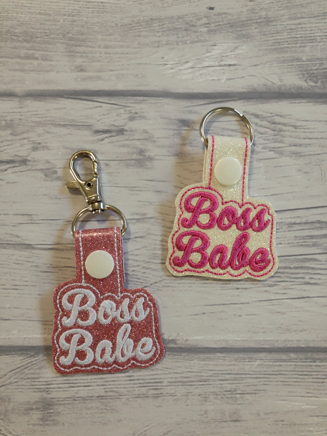 Boss Babe - Pink Background - Keychain