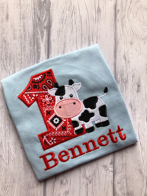 Animal Birthday Shirt - Cow