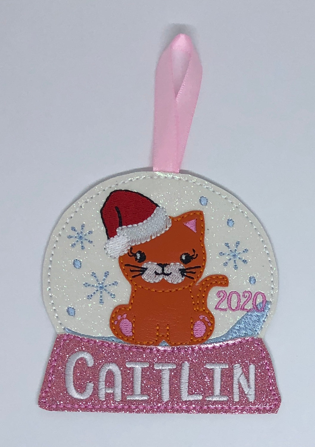 Cat with Santa Hat Ornament