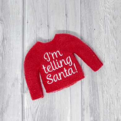 Sweater - I'm telling Santa - red