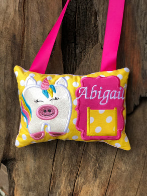 Unicorn Tooth Fairy Pillow - Personalized
