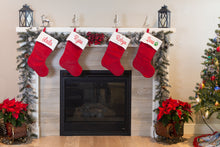 Christmas Stocking - Red Plush/White Fur Cuff