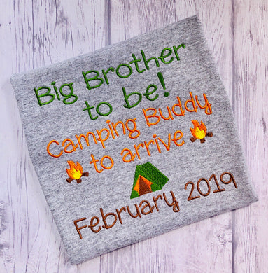 Big Brother or Big Sister to be Shirt - Camping