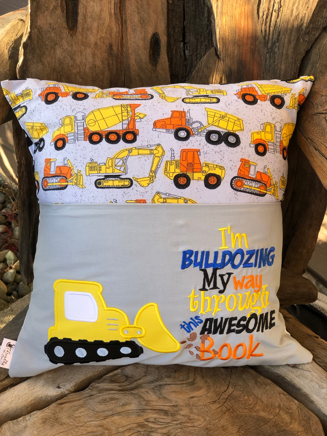 Bulldozer Reading Pillow